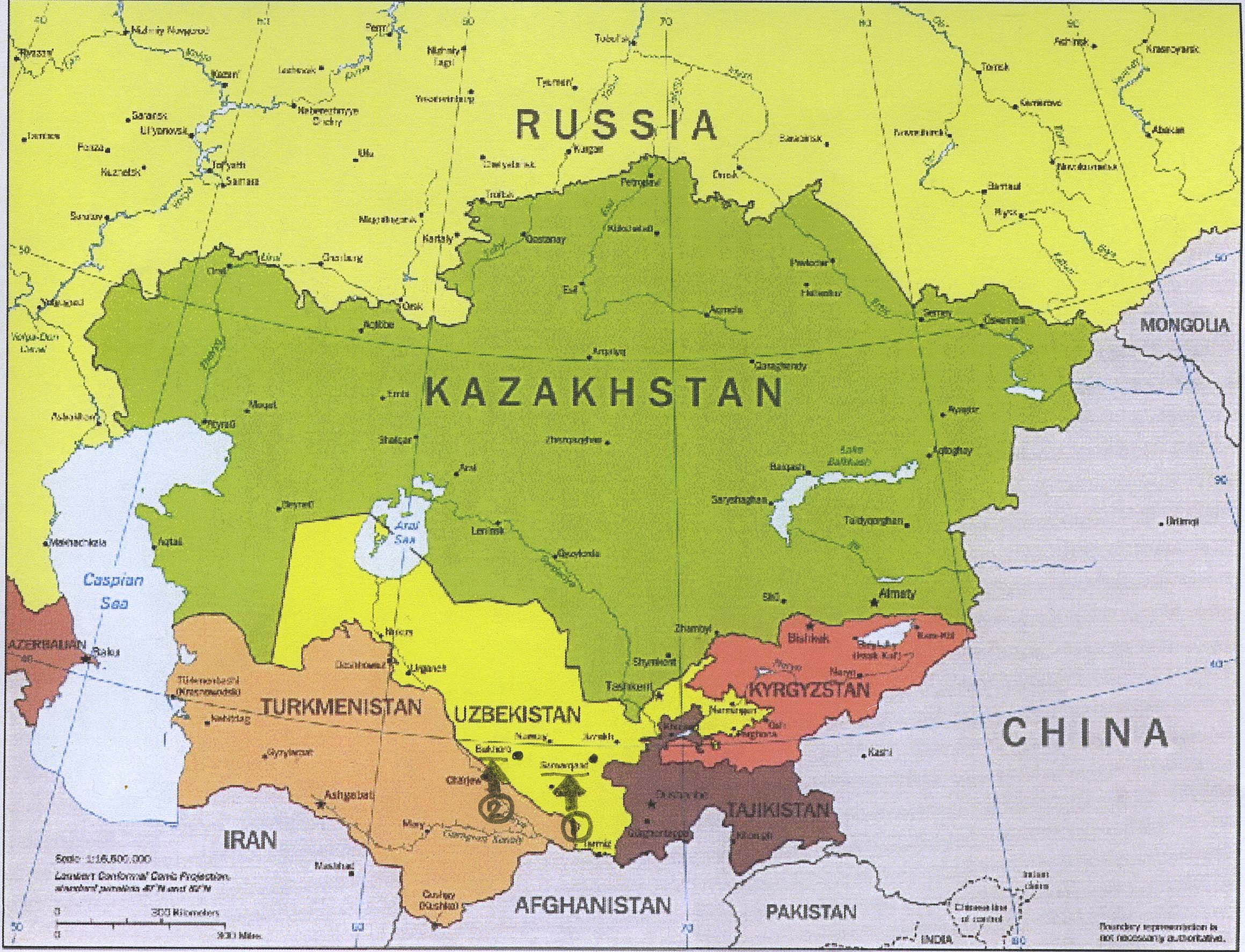 Map of Central Asia