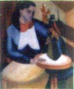  Woman With Vase. Computer scan of photo (original: Oil on canvas. Circa 1950 by S. Berger). Click to jump to Picture Gallery.