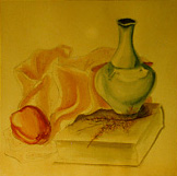 'Pig Vase'. Computer scan of photo. (Original: Water Color. Circa 1954 by S. Berger.)