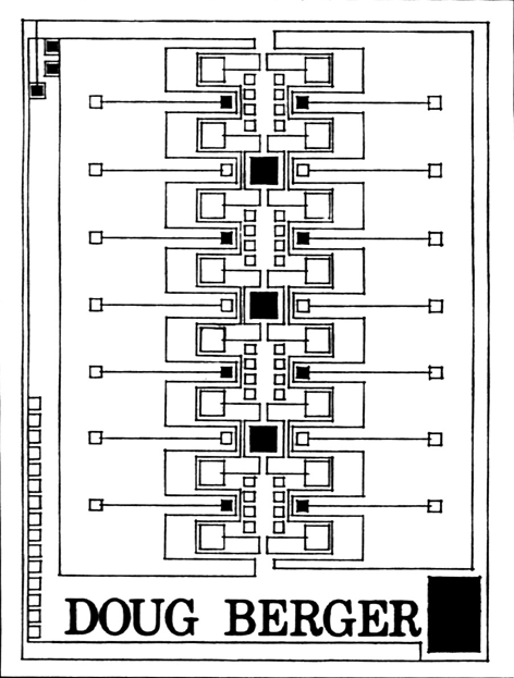 'Sticker'. Computer scan of print. (Original: Pen on paper. By B. Berger Circa 1957.)